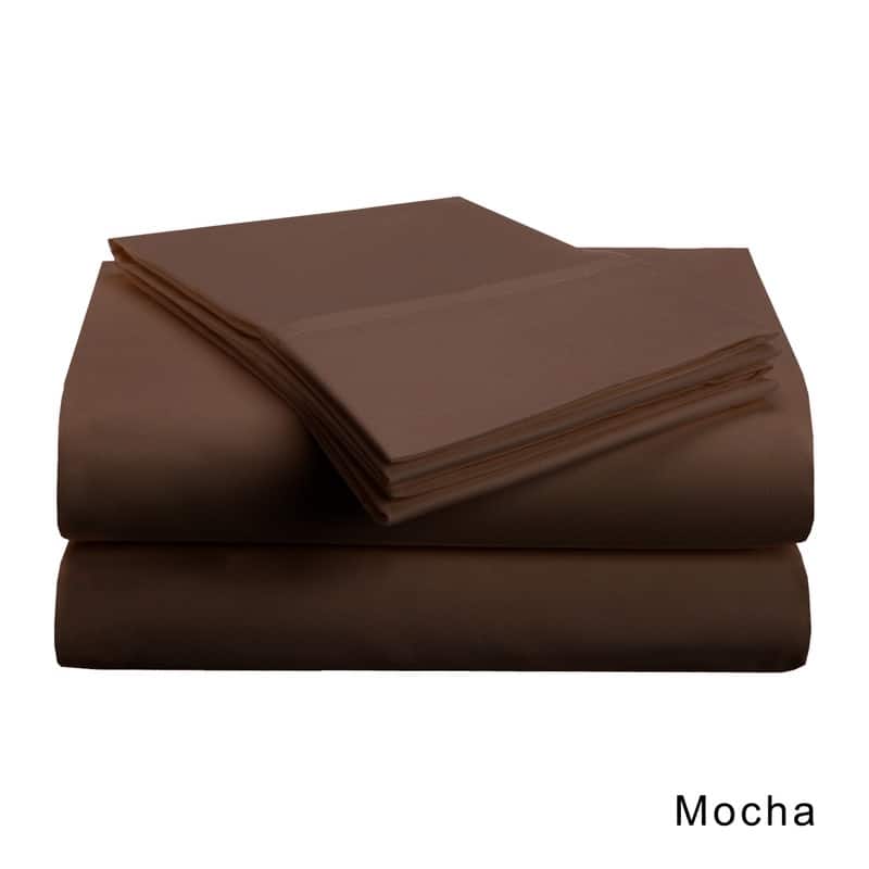 Superior Brushed Microfiber Solid Deep Pocket Sheet Set - King - Mocha