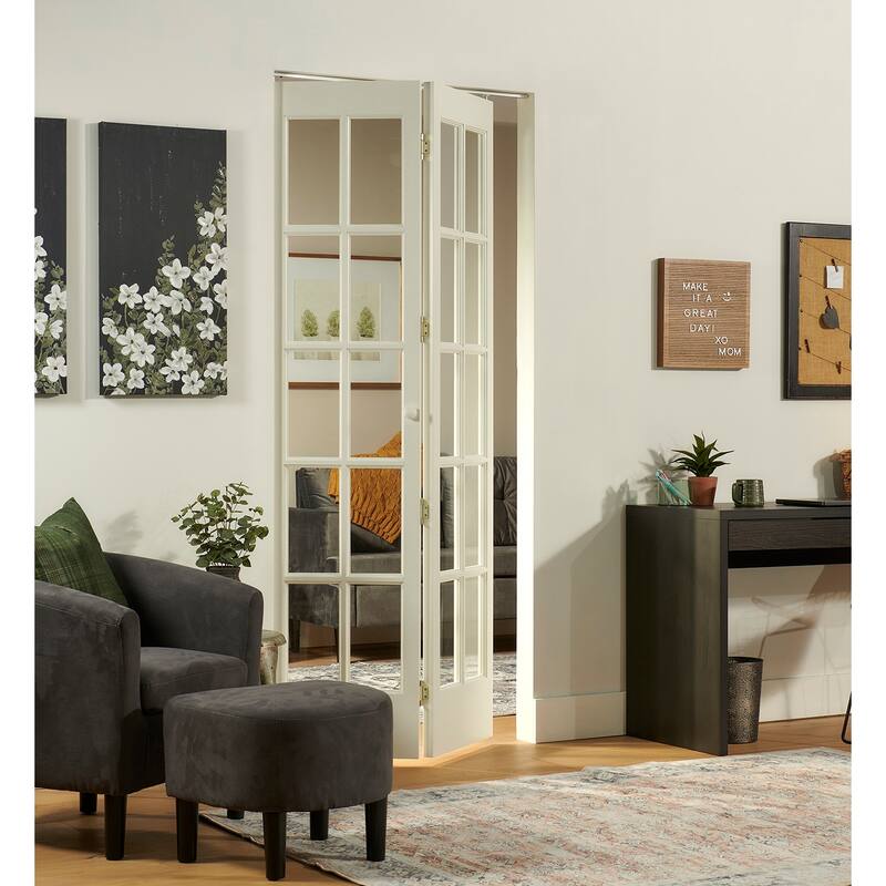 Pinecroft Classic French Glass Unfinished Pine 30-inch Bifold Door