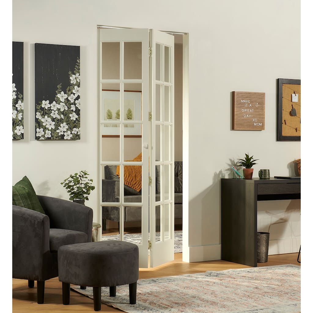 Pinecroft Classic French Glass Unfinished Pine 32-inch Bifold Door