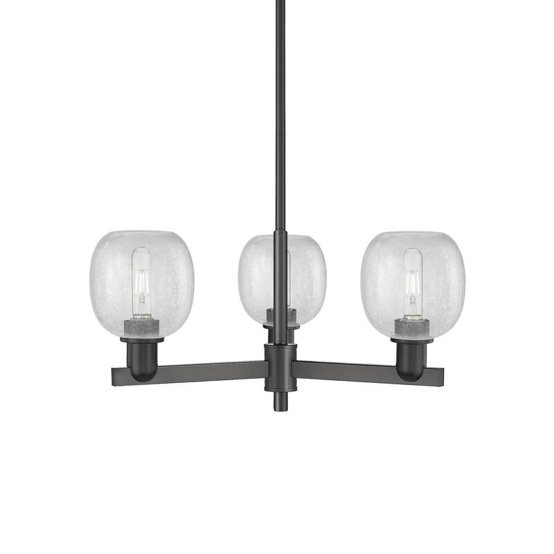 Innovations Lighting 716-3CR-11-28 Belfast Chandelier Belfast 3 Light - Matte Black / Clear Crackle