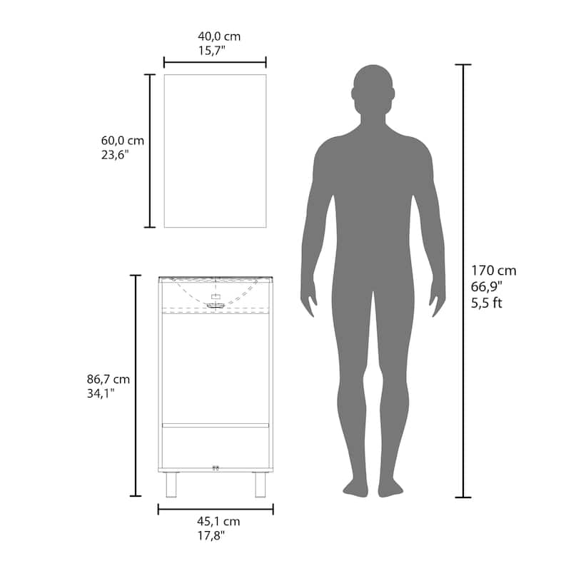 Floating,Wide Double Door Vanity, With Resin Sink And Two Shelves,Bathroom Storage
