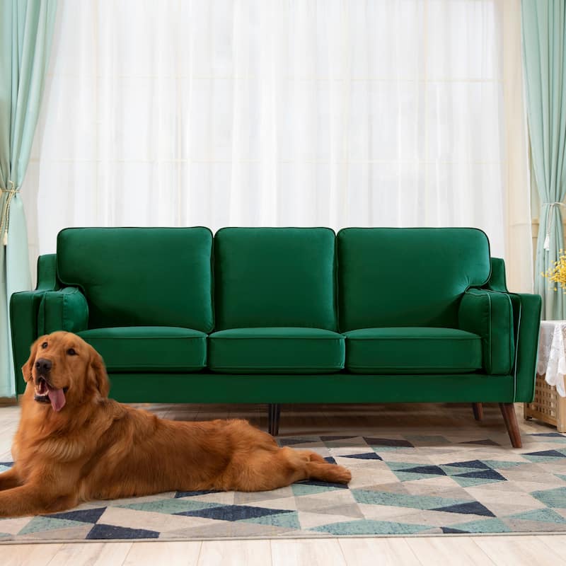 Sofa Couches Velvet 3-Seater Sofa with 5.9" Upholstered Cushion for Living Room/Apartment/Office