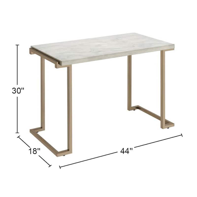 Champagne Finish Sofa Table with Faux Marble Top - Bed Bath & Beyond ...