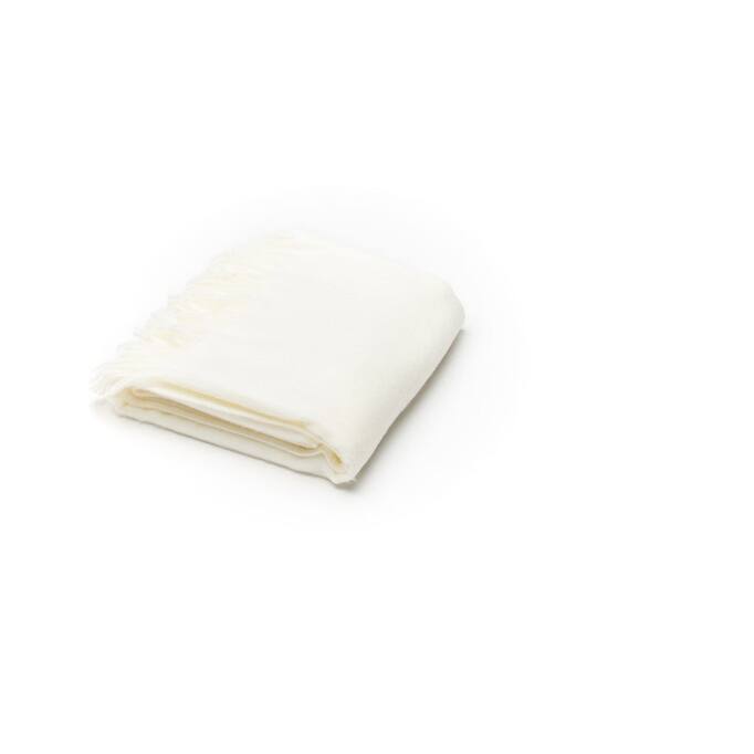 Creamy Milk Soft Acrylic Herringbone Throw Blanket