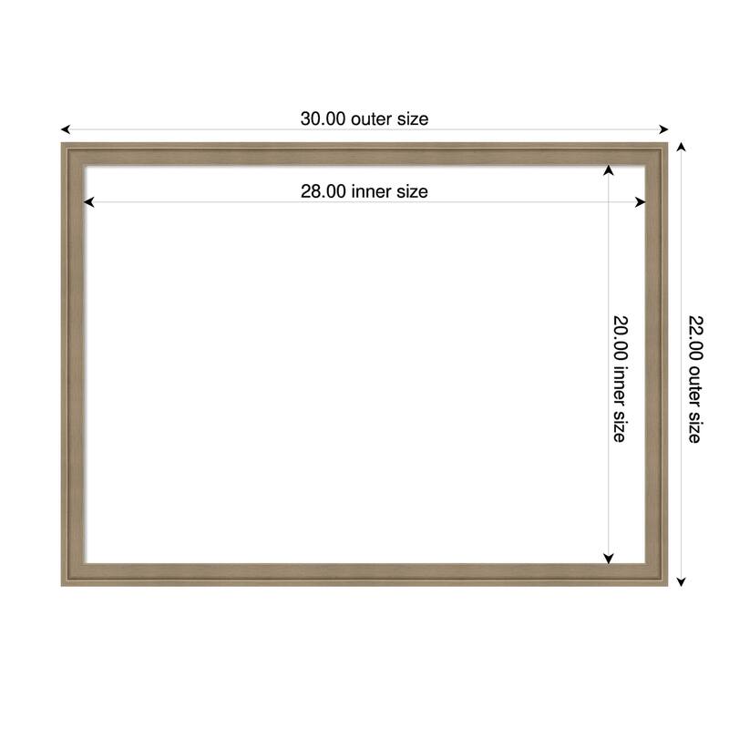 Amanti Art Florence Gold Framed Dry Erase Magnetic Board - 30 x 22 in - Florence Light Brown