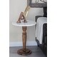 preview thumbnail 1 of 15, White Wood Farmhouse Accent Table 23 x 18 x 18 - 18 x 18 x 23Round
