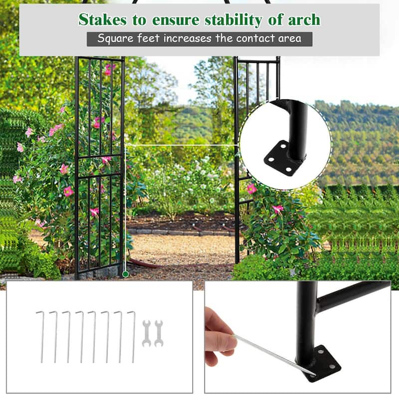 Costway 7.2Ft Garden Arch Steel Arbor Wedding Garden Decoration - See Details