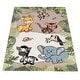 preview thumbnail 6 of 6, Kids Rug with Jungle Animals - Giraffe Lion Monkey Zebra in Beige
