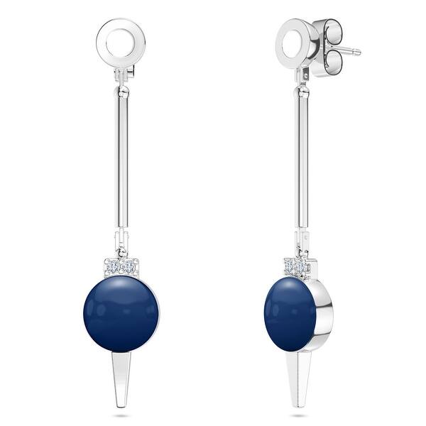Shop Toronto Maple Leafs Sterling Silver Diamond Dangle Earrings In White Blue On Sale Overstock 29881617