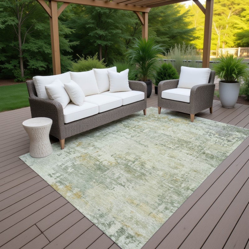 Machine Washable Indoor/ Outdoor Modern Casual Chantille Rug
