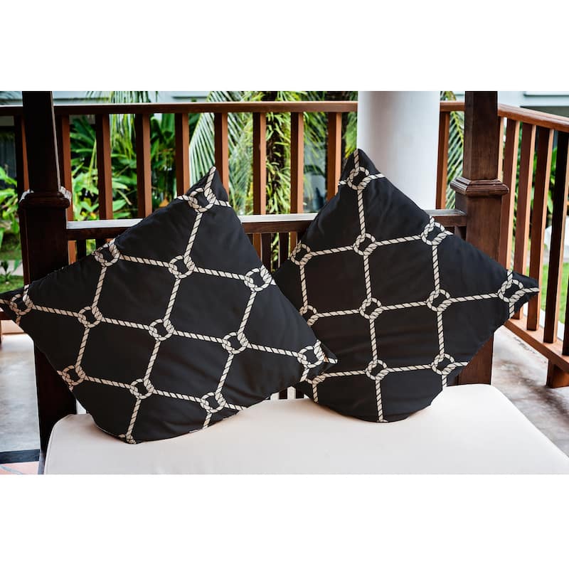 Ahoy Nautical Indoor/Outdoor Throw Pillow