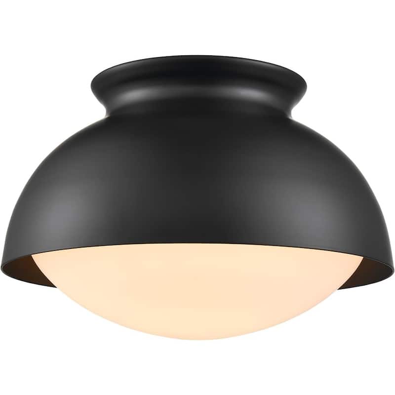 Symi Semi Flush Mount Ceiling Light w/ Frosted Glass Shade 1-Light