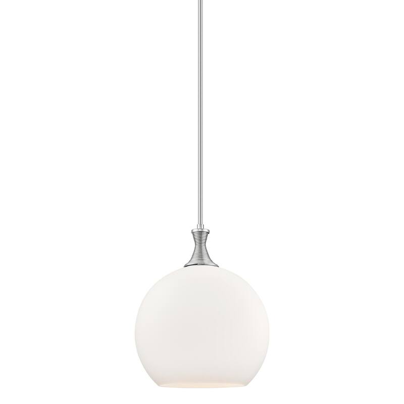 Innovations Lighting 415-1S-18-14 Astor Pendant Astor 14" Wide Pendant - Satin Nickel / Matte White