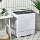 preview thumbnail 2 of 18, Costway 26lbs Portable Semi-automatic Washing Machine W/Built-in Drain - See Details Grey