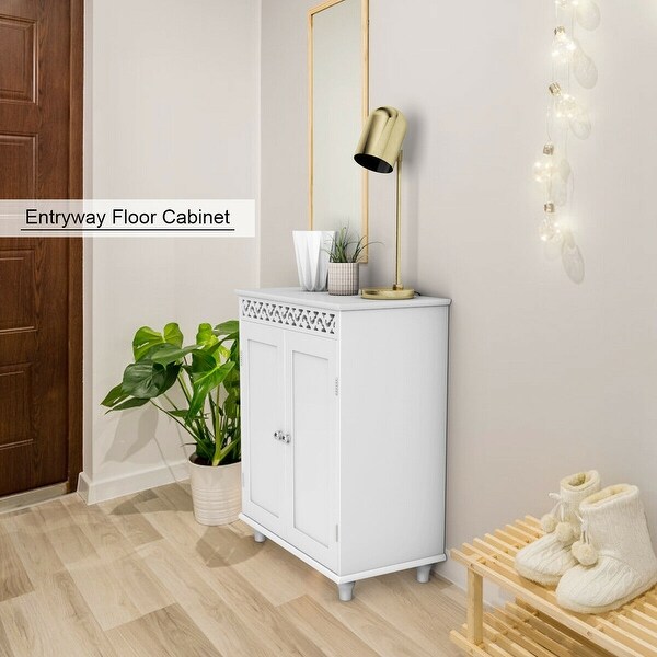 4 Drawers 1 Cupboard Yourhome White Wooden Stylish Bathroom Storage Furniture Cabinet Floor Cabinets