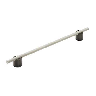 Transcendent 10-1/16 in (256 mm) Center-to-Center Matte Black/Silver Champagne Cabinet Pull - 10.0625