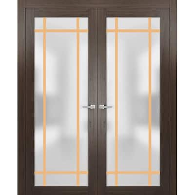 Solid French Double Doors 36 x 80 Planum 2113 Chocolate Ash