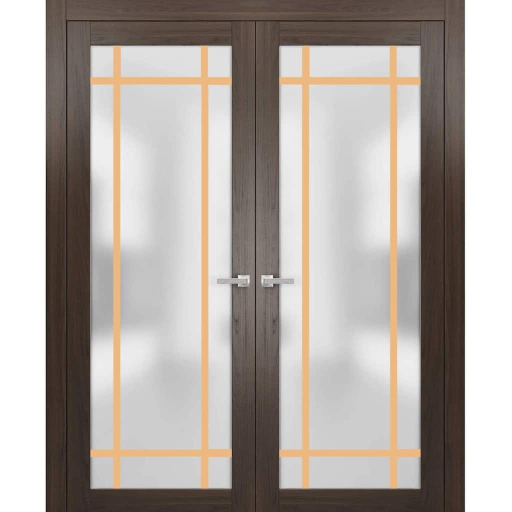 Solid French Double Doors 36 x 80 Planum 2113 Chocolate Ash