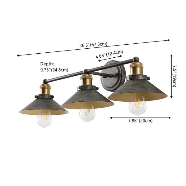 dimension image slide 6 of 22, JONATHAN Y Florence Metal Shade Sconce