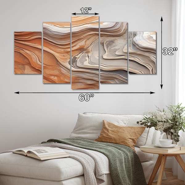 Designart "Abstract Marble With Copy Space IV" Fractals Multipanel Wall Art Print set