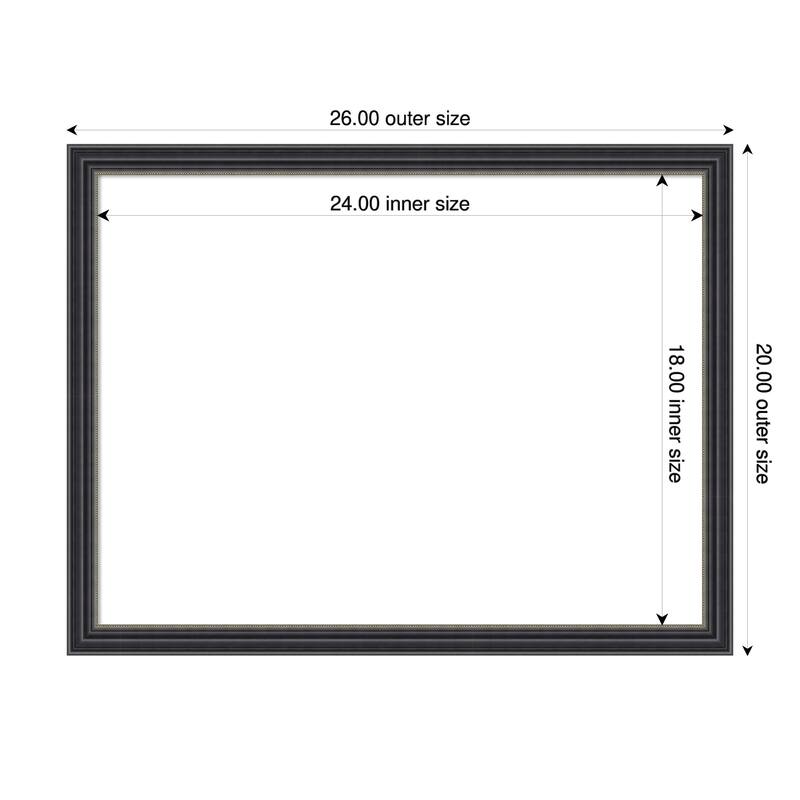Amanti Art Stylish Black Framed Dry Erase Magnetic Board - 26 x 20 in