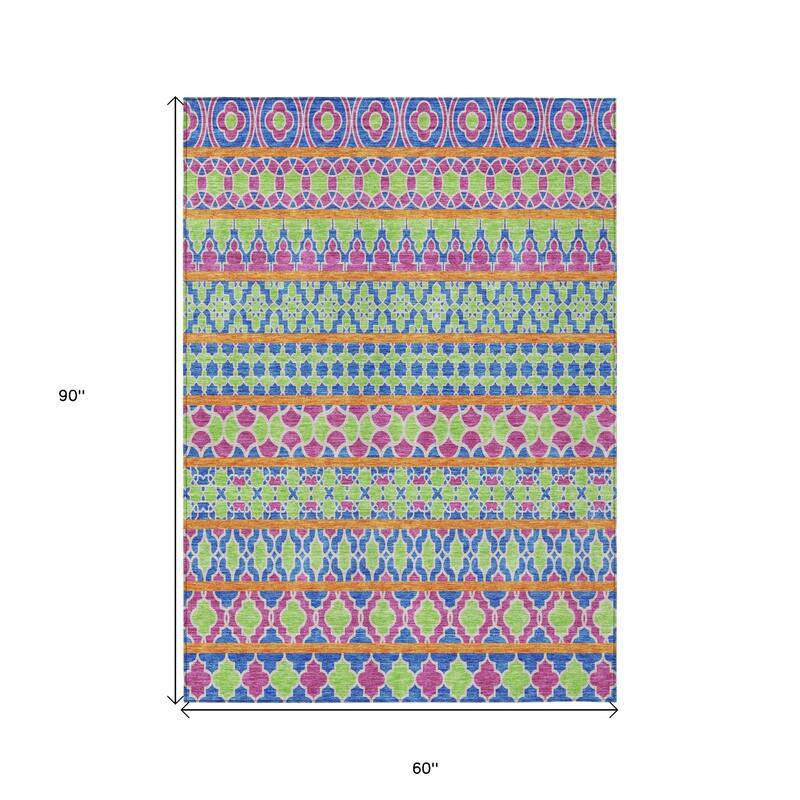 HomeRoots Quatrefoil Transitional Rectangle Outdoor Rug