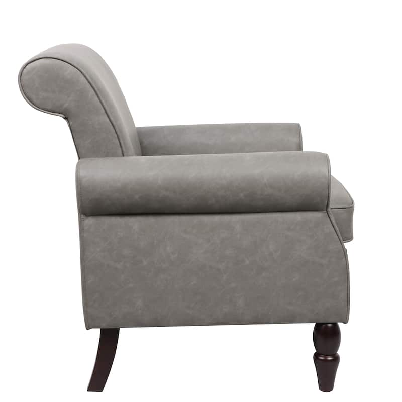 Modern Upholstered Armchair Nailhead Trim Accent Chair