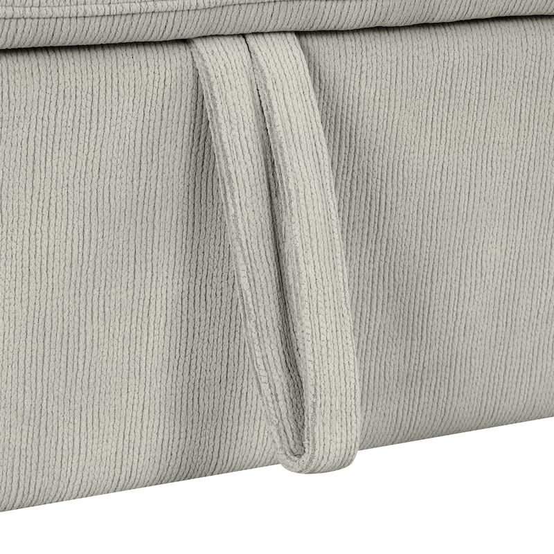 86.6" Chenille L-Shape Sleeper Sectional 4-Seat Convertible Sofa with Ottoman, USB Ports and Cup Holders