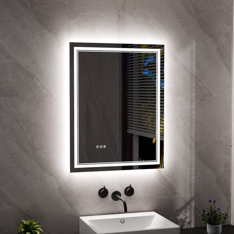 Modland Small Size LED Bathroom Mirror Back & Front Lighted Anti-Fog