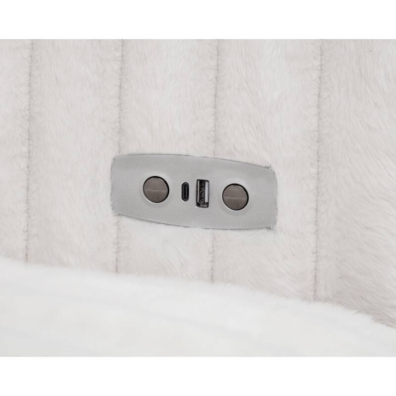 Jacana Corduroy Upholstered Dual Power Chaise Sofa