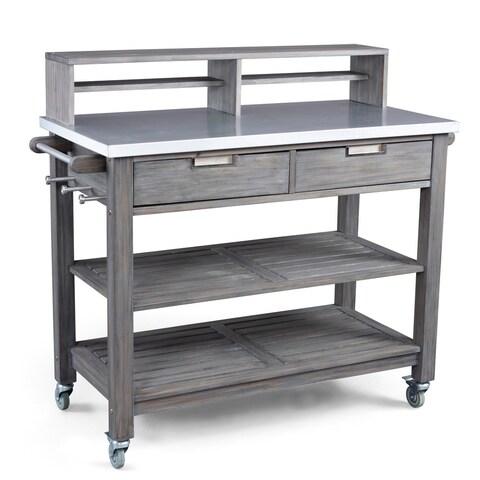 Homestyles Maho Gray Wood Potting Bench - 49" x 22" x 44"