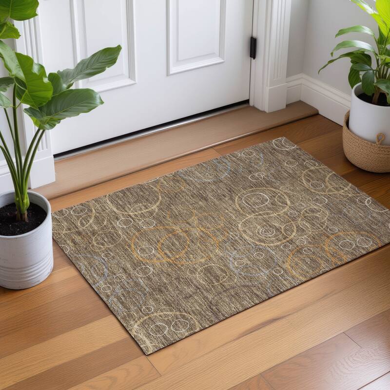 Machine Washable Indoor/ Outdoor Contemporary Nexus Chantille Rug