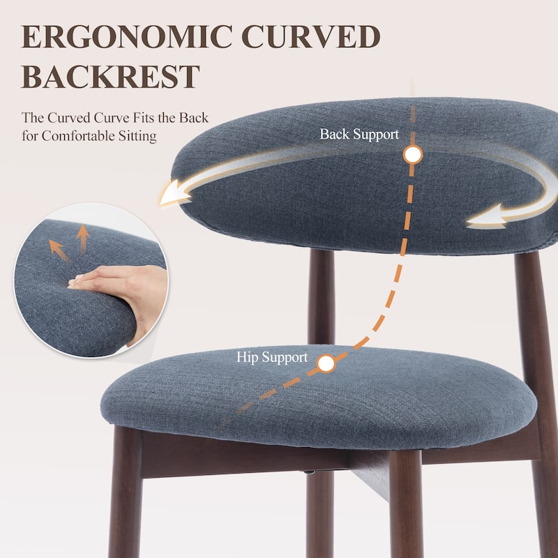 Modern Farmhouse Wooden Dining Chairs (Set of 2/4/6) – Upholstered Fabric Side Chairs with Floor Protectors