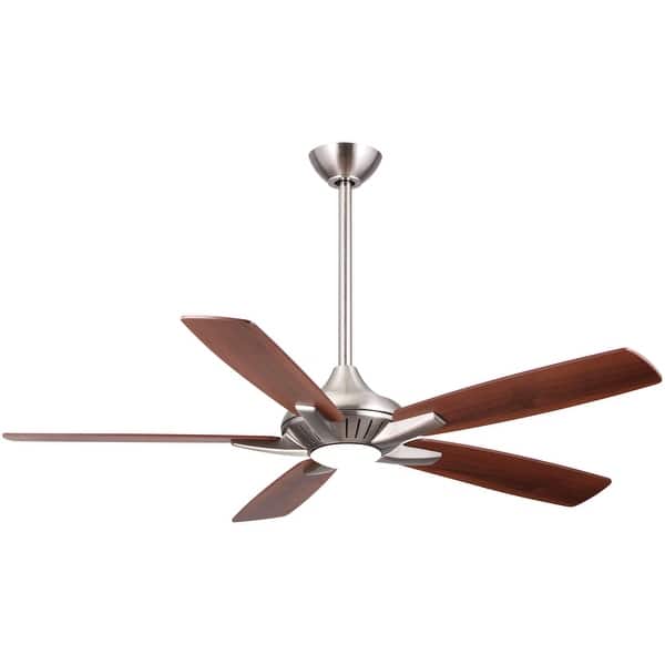 slide 2 of 8, Minka Aire Dyno Brushed Nickel 5 Blade 52 Inch Ceiling Fan With LED