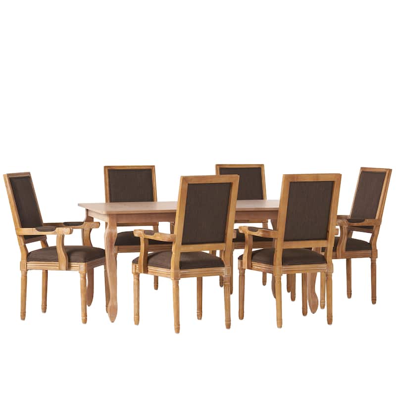 Marlette Upholstered Expandable 7 Piece Dining Set by Christopher Knight Home