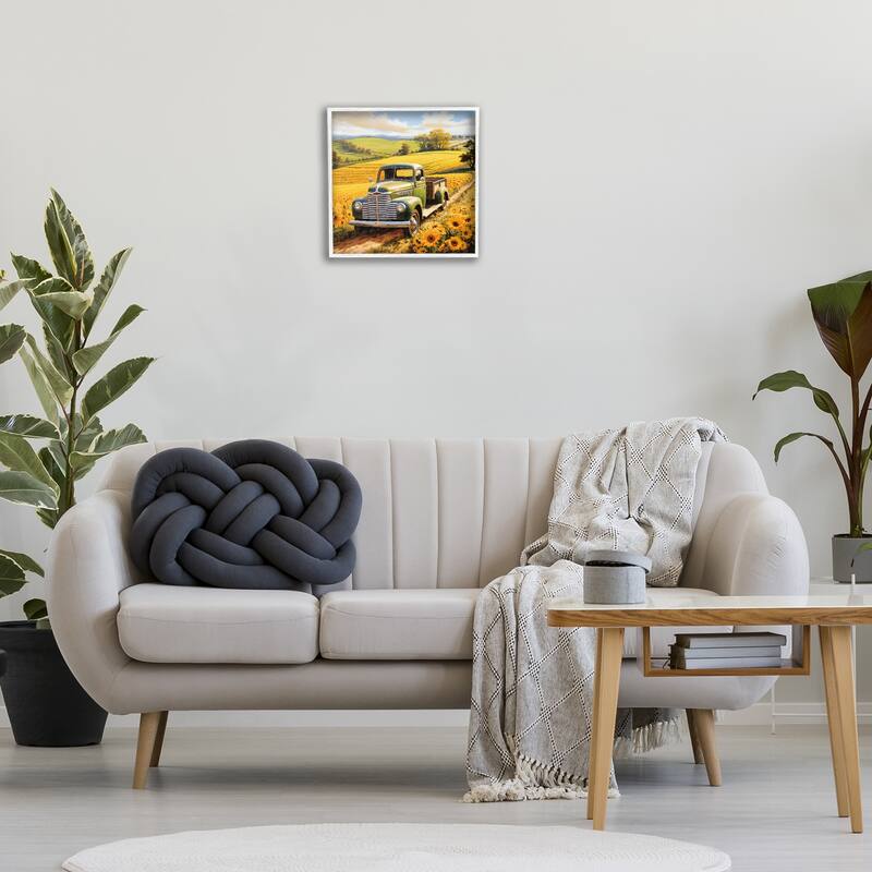 Stupell Truck Through Sunflower Field Framed Giclee Art Design By Heidi Kuntz