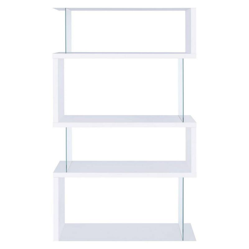Fantastic glossy white wooden bookcase