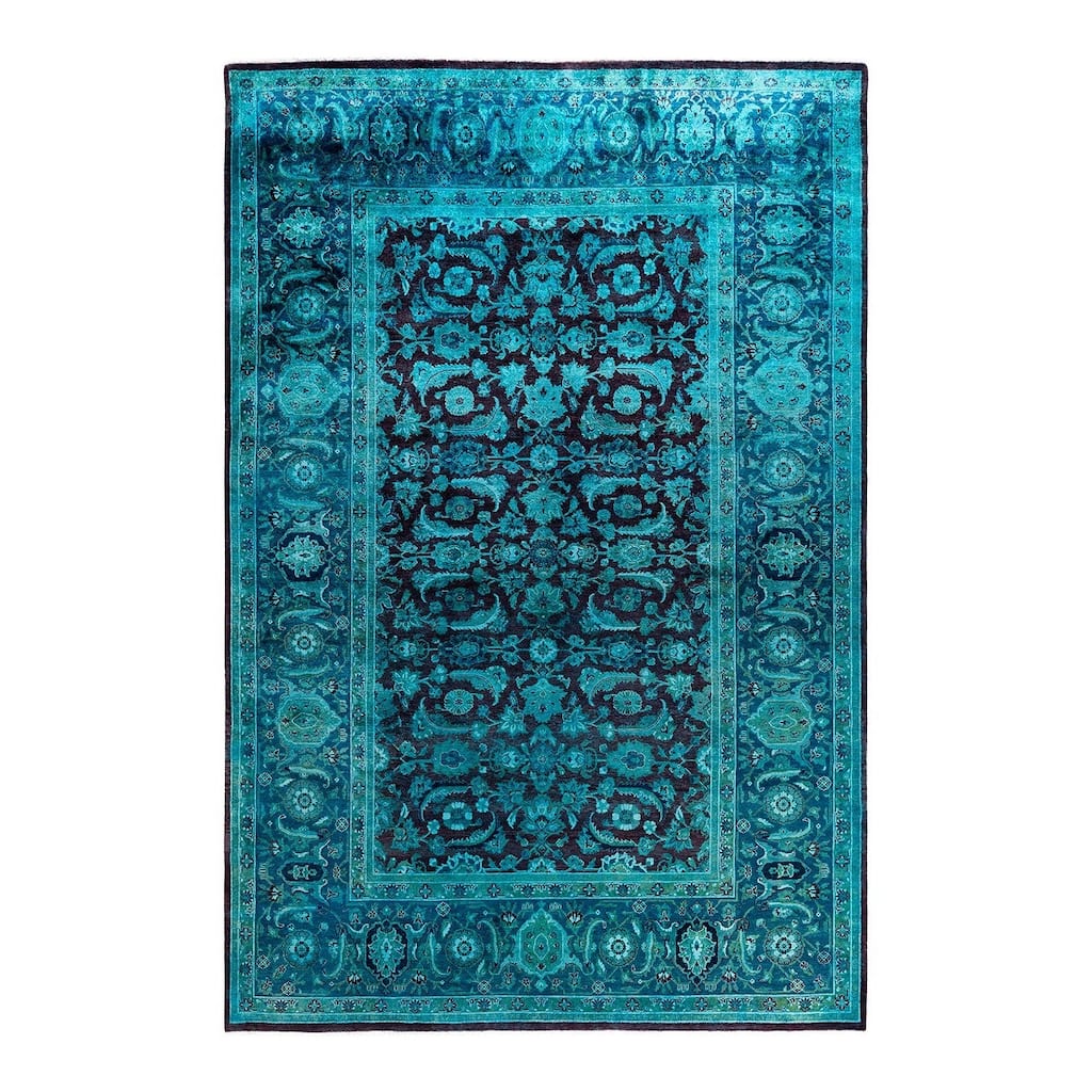 Contemporary Overdyed Wool Hand Knotted Area Rug - 6' 2" x 9' 3"