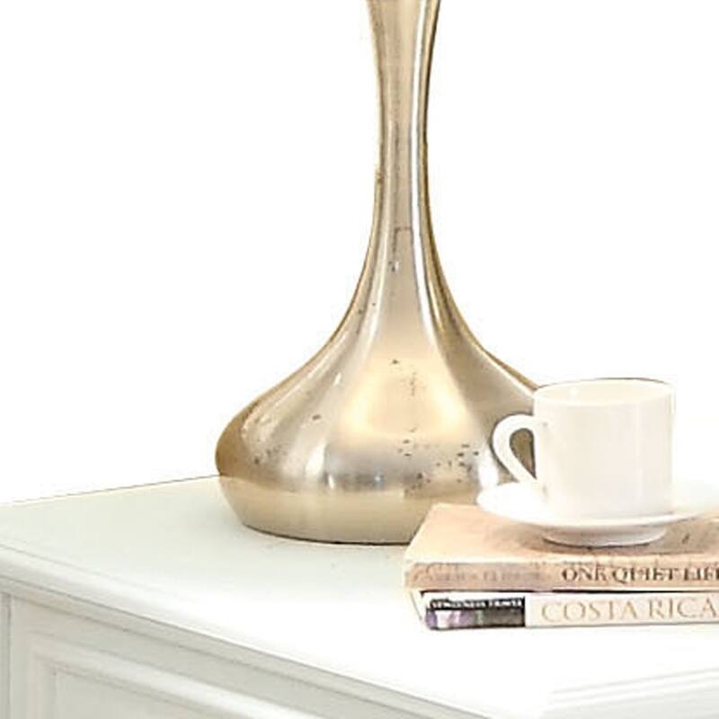 HomeRoots 24" White Washed Square End Table With Drawer And Shelf - 24.02