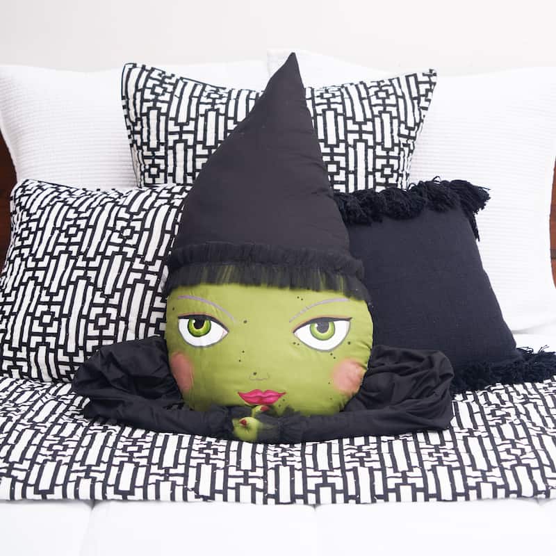 Resting Witch Face Zombinaland Halloween Decorative Soft Figurine Pillow