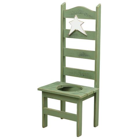 Country-Style Flower Pot Holder Chair
