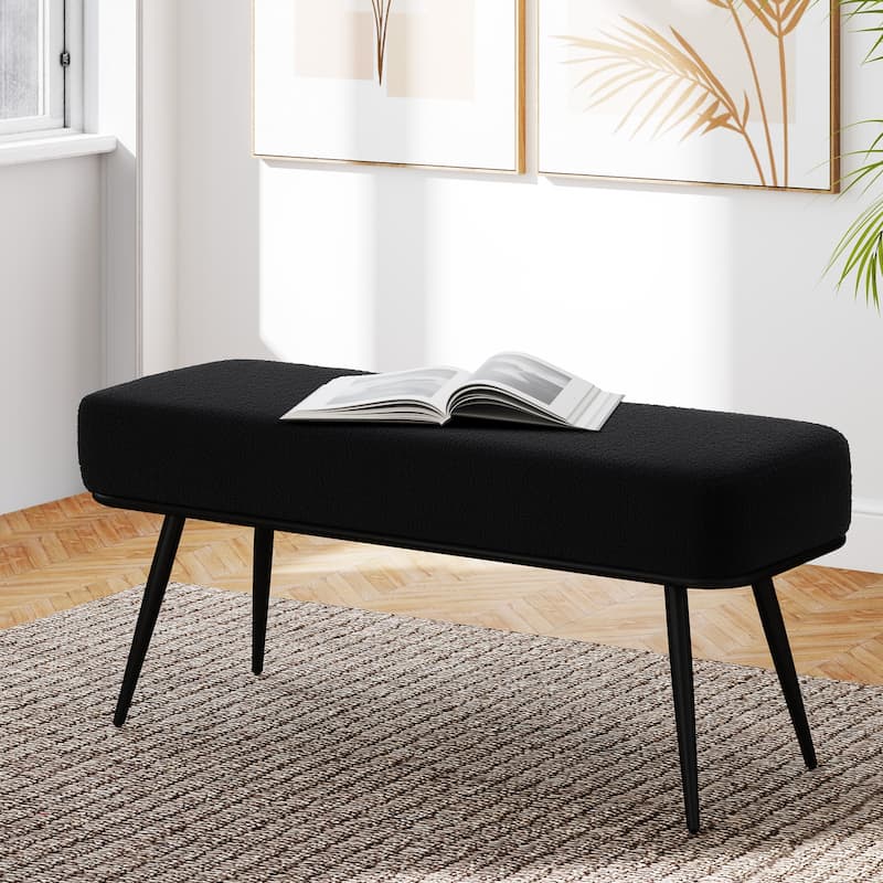 Fabric Upholstered Entryway Storage Bench, Bedroom Bench - 43.3"L x 16.54"W x 18.9"H