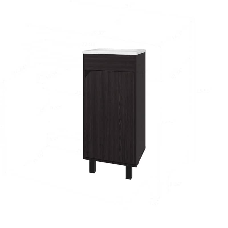 Compact and Stylish Bathroom Vanity with Integrated Sink