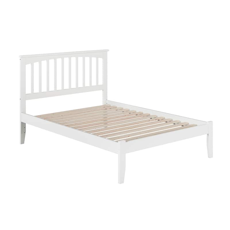 Rustic Platform Bed with Charger - Solid Wood Bed Frame - Modern Style Bed - 77" L x 57.75" W