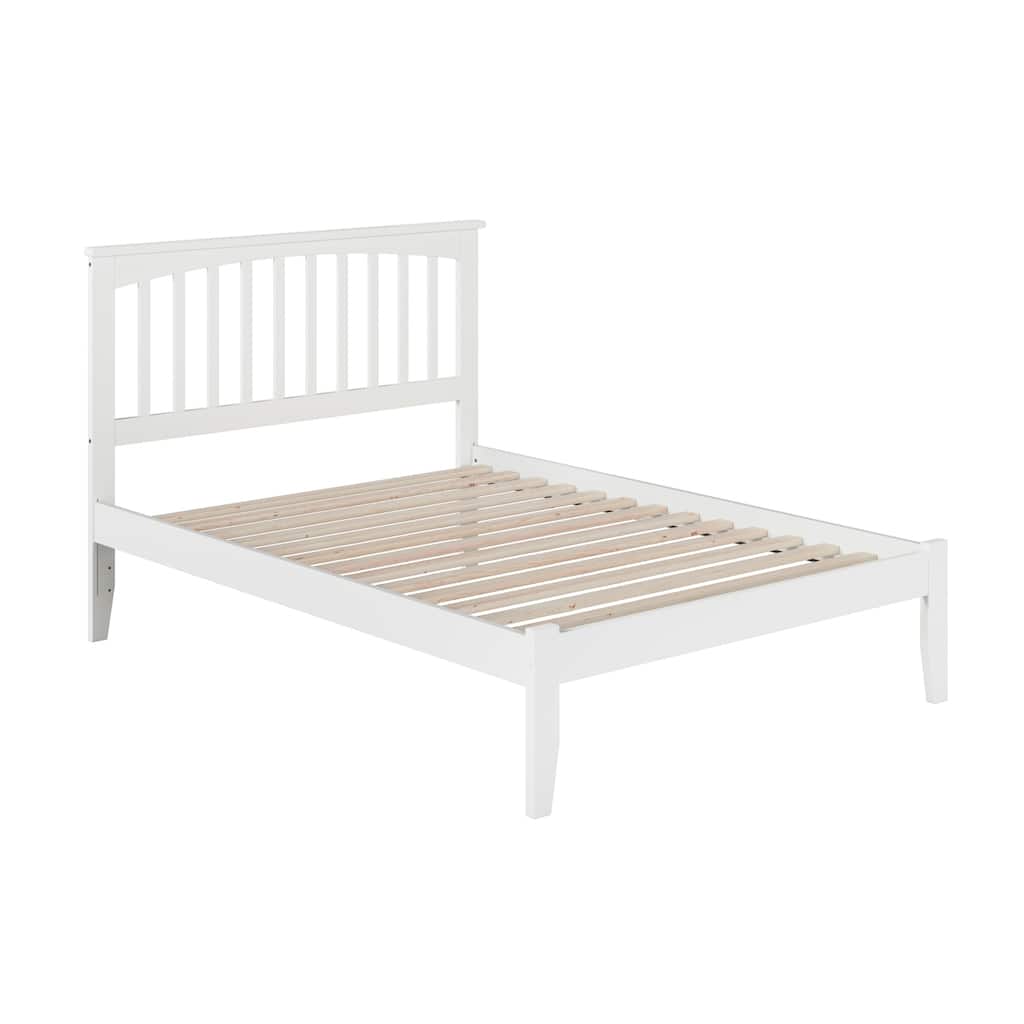 Rustic Platform Bed with Charger - Solid Wood Bed Frame - Modern Style Bed - 77" L x 57.75" W