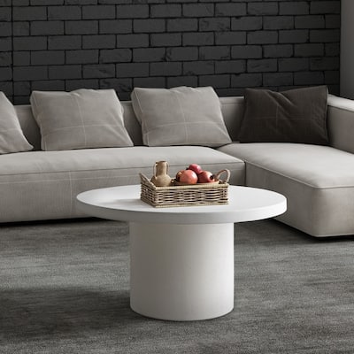 Travertine Round Coffee Table Circle Pedestal Table