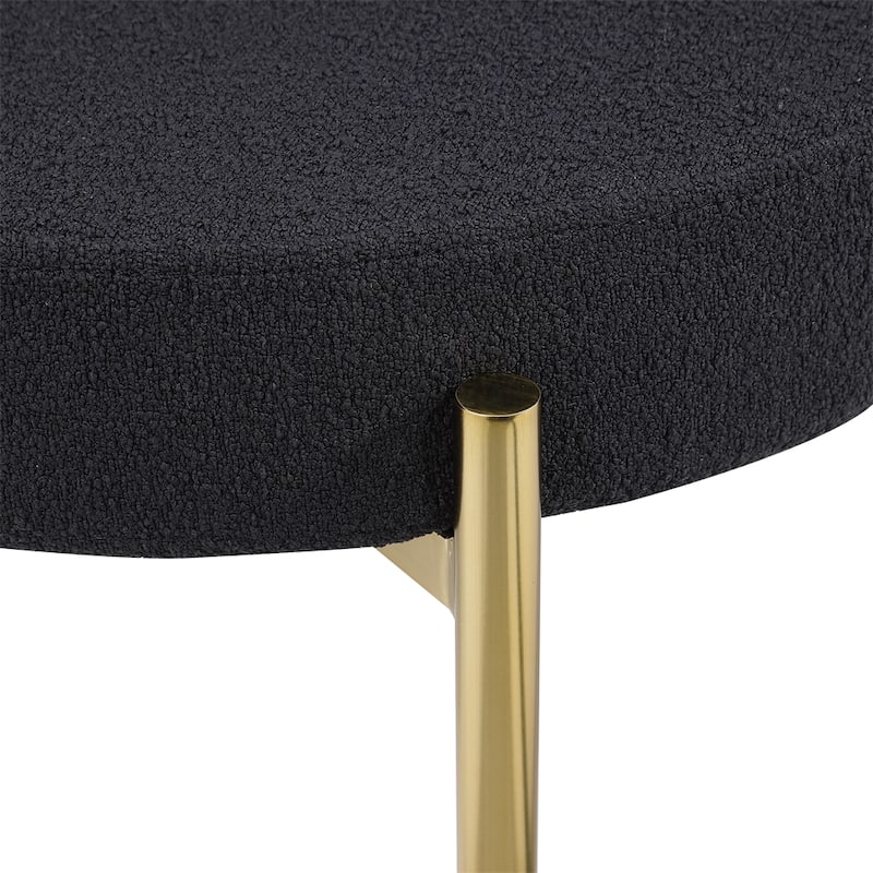 Modern Round Upholstered Boucle Dining Chairs (Set of 2)