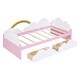 preview thumbnail 5 of 8, Twin Size Daybed with 2 Storage Drawers, Wood Storage Platform Bed Frame with Clouds & Rainbow Decor for Kids Girls Boys, Pink
