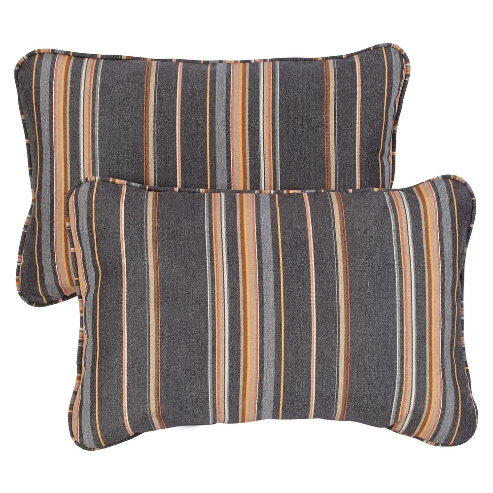Sorra Home Sunbrella Stanton Greystone Corded Indoor/ Outdoor Pillows (Set of 2)
