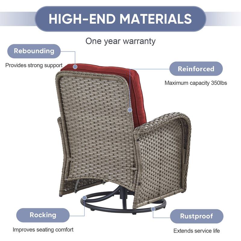 Gymojoy Outdoor Wicker Patio Furniture Chair Set Weather-Resistant